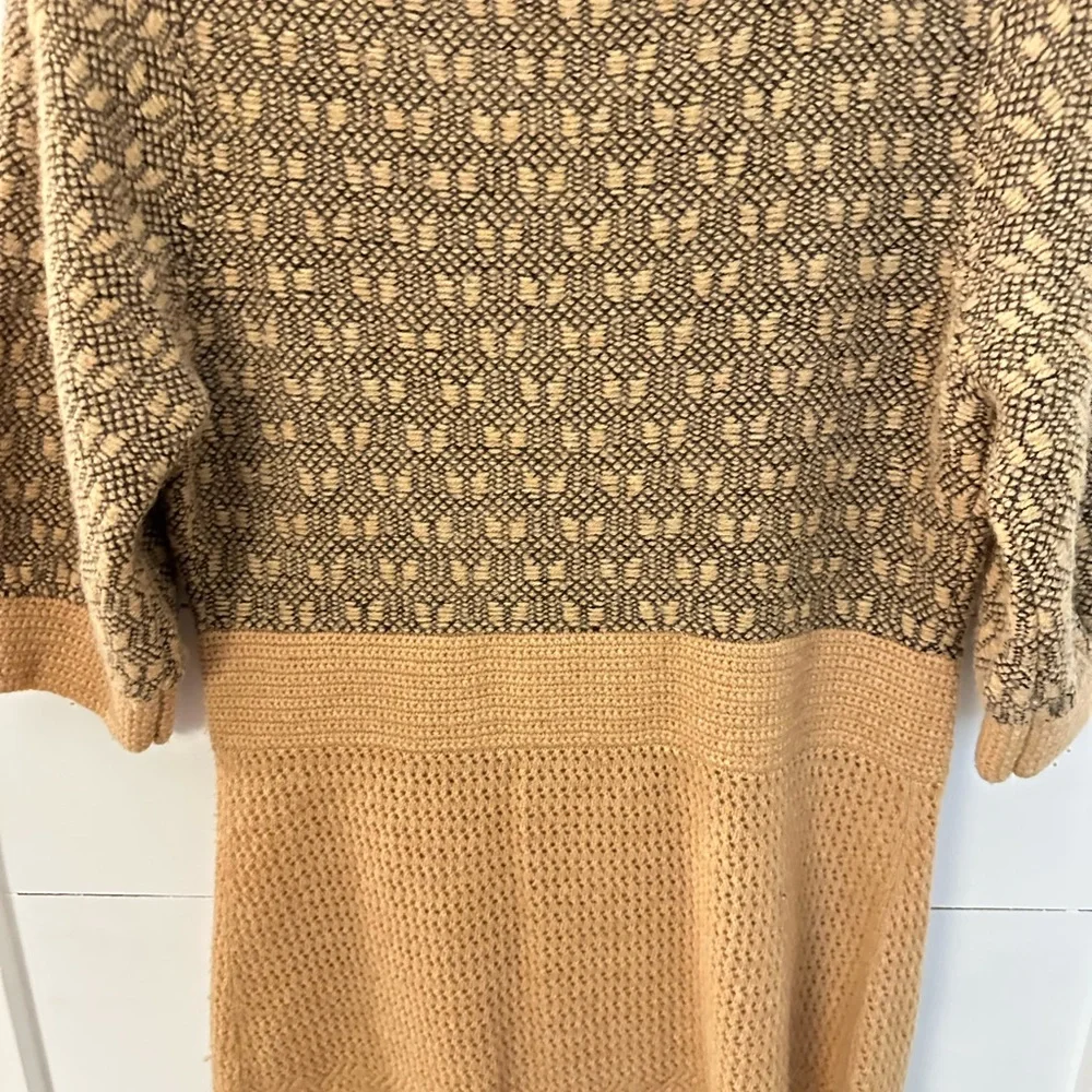 ANTHROPOLOGY L LIA MOLLY mixed print double button boho wool-cotton sweater - Picture 13 of 15